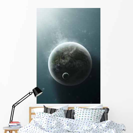 Earth-like Planet Illuminated Nearby Wall Decal