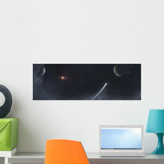 Spaceship Escaping from Sun Wall Decal