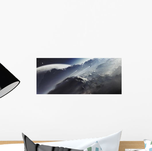 Alien Scout Ship Escapes Wall Decal