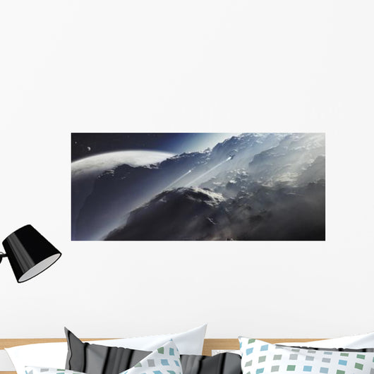 Alien Scout Ship Escapes Wall Decal