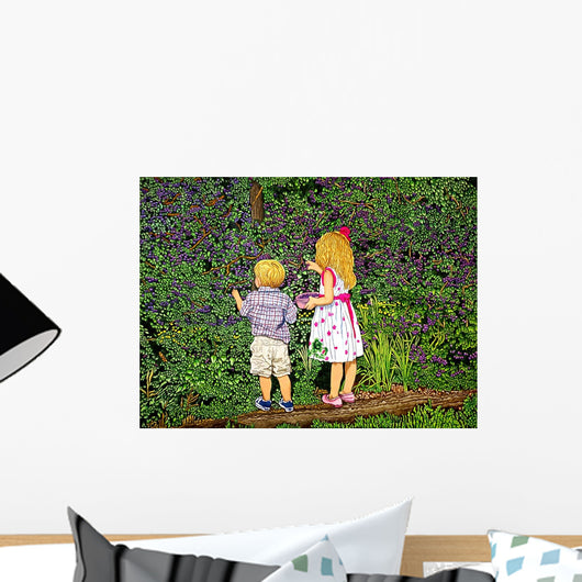 Blueberry Pickers Wall Decal