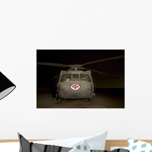 Uh-60 Blackhawk Medivac Helicopter Wall Decal Design 1