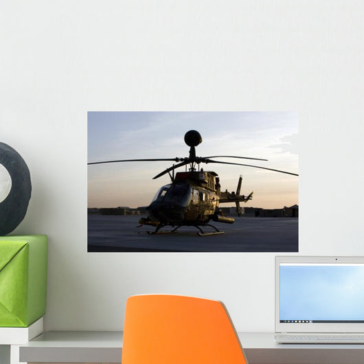 Oh-58d Kiowa during Sunset Wall Decal Design 3