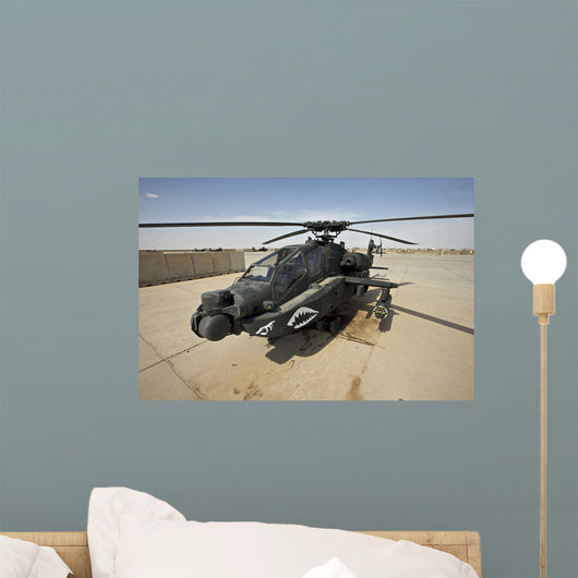 Ah-64d Apache Helicopter Cob Wall Decal Design 2