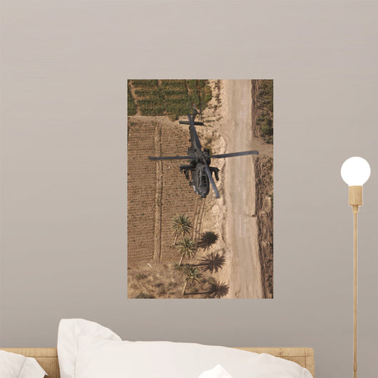 Ah-64d Apache Helicopter Flight Wall Decal Design 2