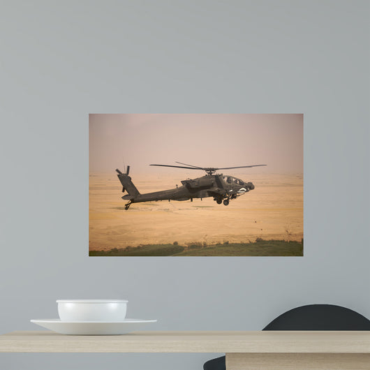 Ah-64d Apache Helicopter Mission Wall Decal Design 2