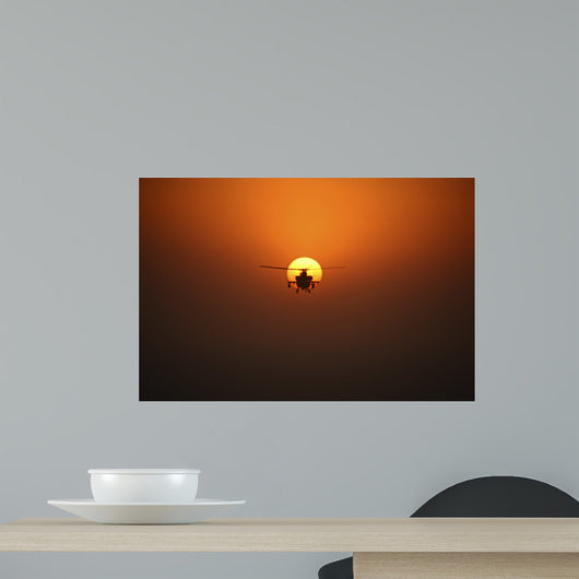 Ah-64d Apache Helicopter Flying Wall Decal