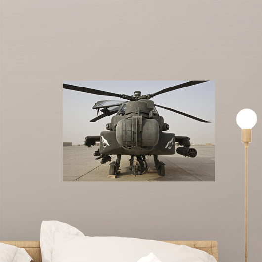 Front Ah-64d Apache Helicopter Wall Decal