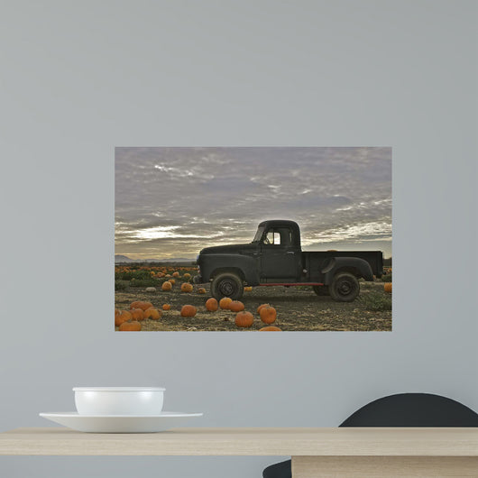 Black Truck Pumpkin Patch Wall Decal Design 3