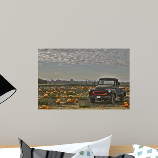Black Truck Pumpkin Patch Wall Decal Design 2
