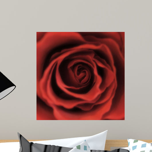 Red Rose Square Wall Decal