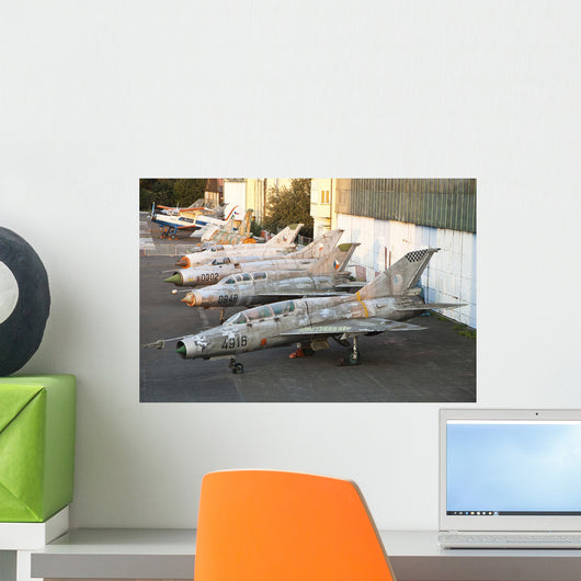 Row Derelict Mig Aircraft Wall Decal