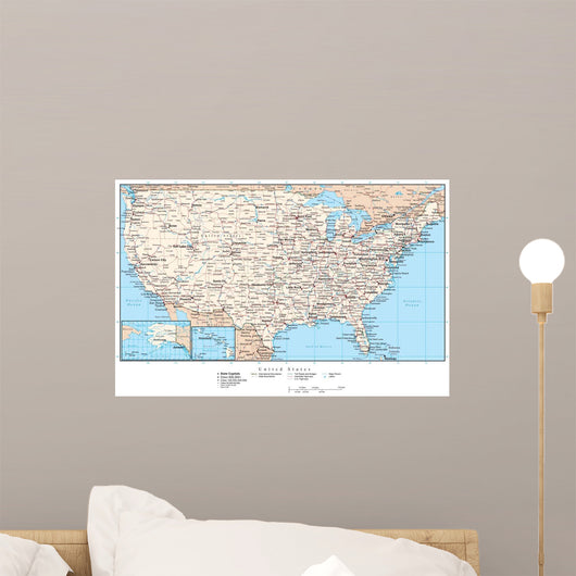 United States of America Map - USA Map Wall Mural