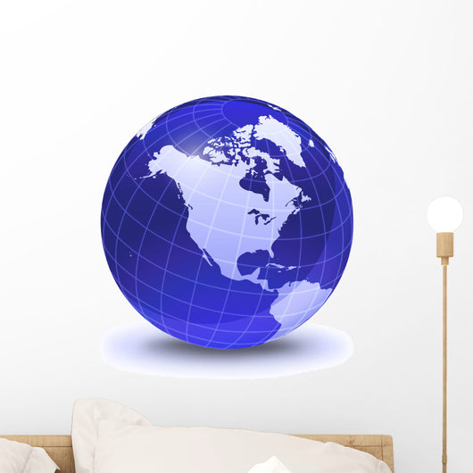 Stylized Earth Globe with Wall Decal Design 8