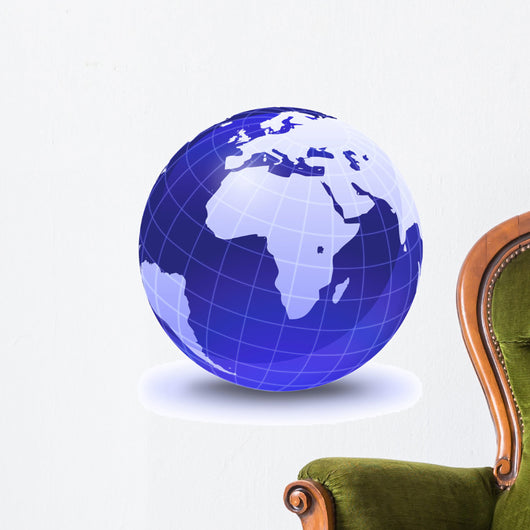 Stylized Earth Globe with Wall Decal Design 6