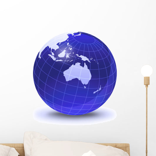 Stylized Earth Globe with Wall Decal Design 5