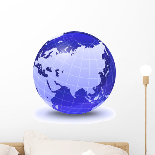 Stylized Earth Globe with Wall Decal Design 4