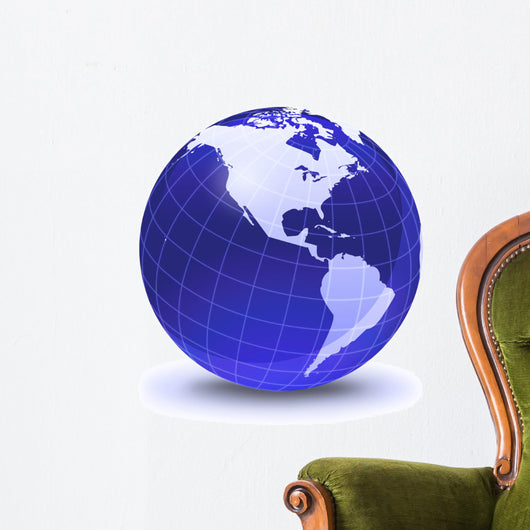 Stylized Earth Globe with Wall Decal Design 3