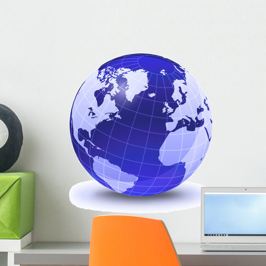 Stylized Earth Globe with Wall Decal Design 2