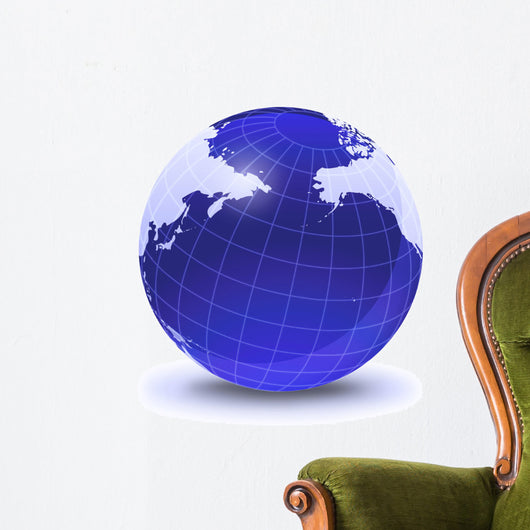 Stylized Earth Globe with Wall Decal Design 1