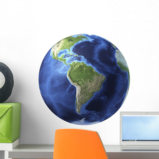 3D Rendering Planet Earth Wall Decal Design 17