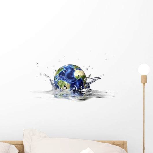 Planet Earth Falling into Wall Decal