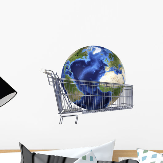 Planet Earth inside Supermarket Atlantic Ocean Wall Decal