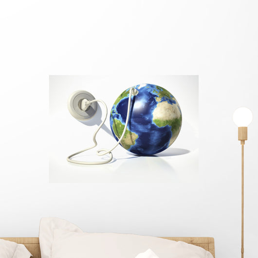 Planet Earth with Electric Wall Decal