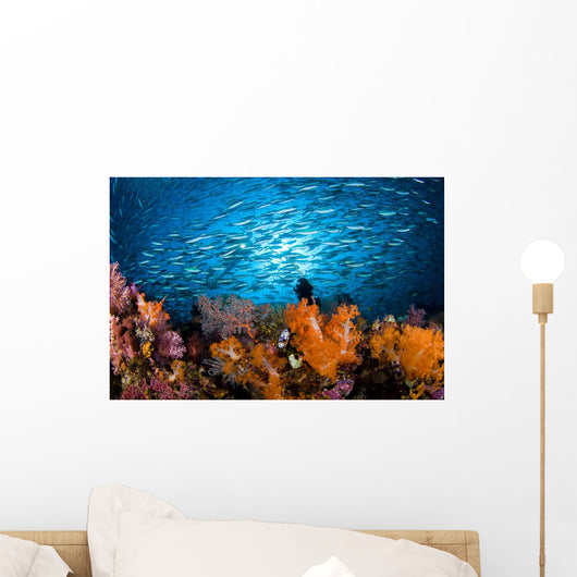 Schooling Fusiliers and Alcyonaria Wall Decal