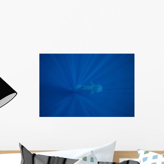 Whale Shark Swimming Deep Wall Decal Design 1