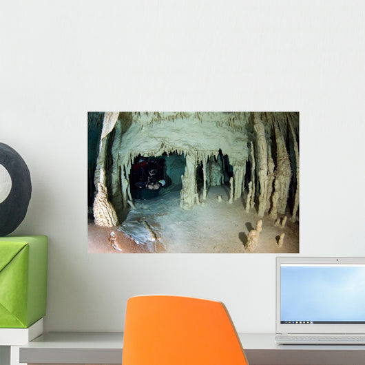 Cave Diver Exploring Nohoch Wall Decal Design 1