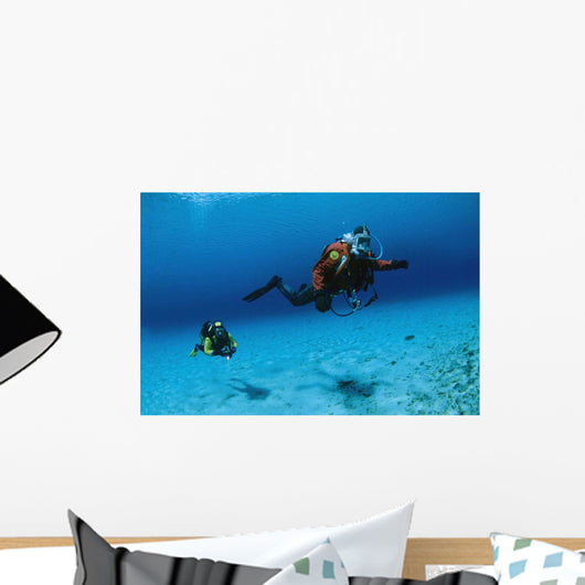 Scuba Divers Swimming Underwater Wall Decal