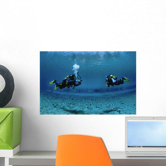 Underwater Photographer with Model Wall Decal