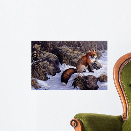 Mid Winter Pause Red Wall Decal