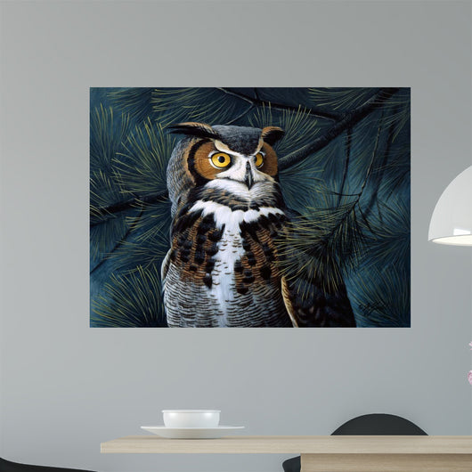 Portrait Pines Great Horned Wall Decal