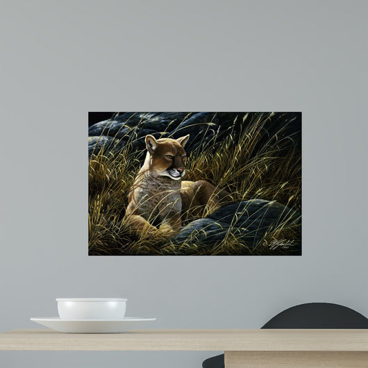 Cougar In The Grass Wall Mural