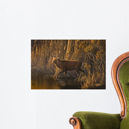 Evening Rounds Sika Deer Wall Decal