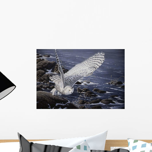 Winter Shore Snowy Owl Wall Decal