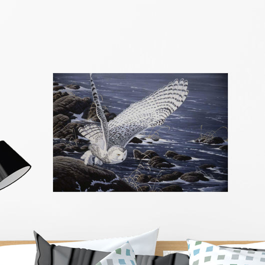 Winter Shore Snowy Owl Wall Decal