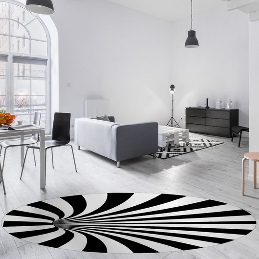 Black and White Vortex Floor Decal
