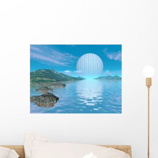 Illustration Hypothetical Idyllic Landscape Wall Decal