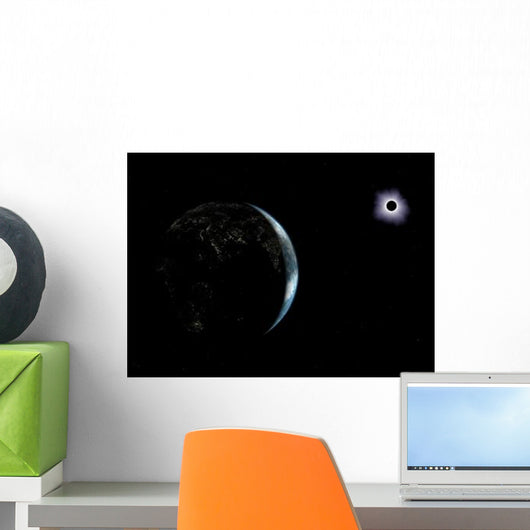 Illustration City Lights Dark Wall Decal
