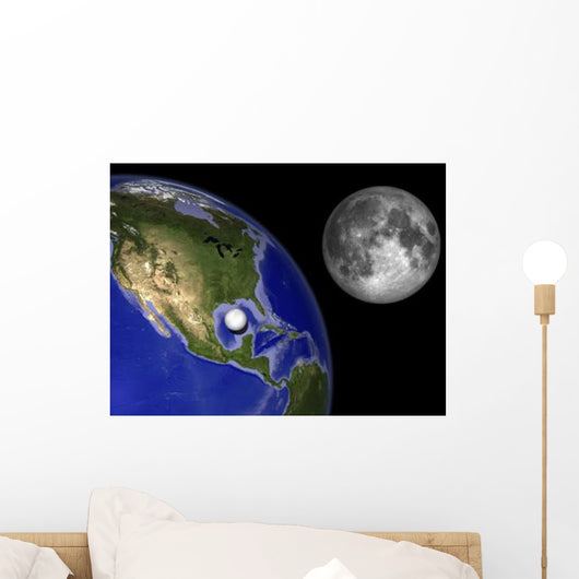 Illustration Enceladus Front Earth Wall Decal