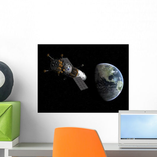 Illustration Lunar Tug Propelling Wall Decal