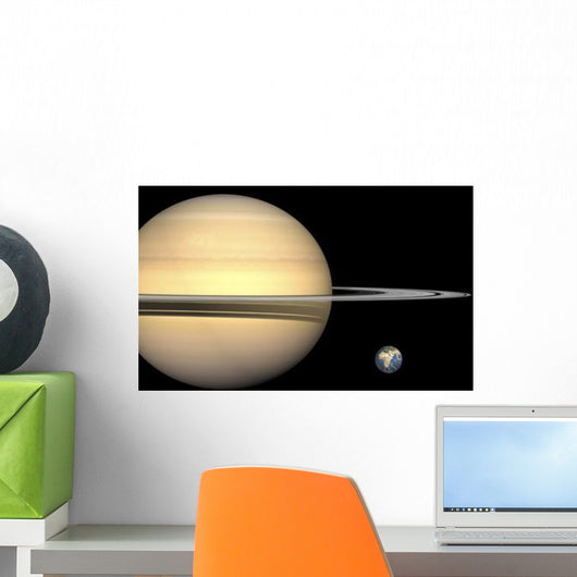 Illustration Saturn and Earth Wall Decal