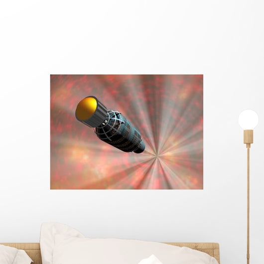 Illustration Spacecraft Travelling Faster Wall Decal