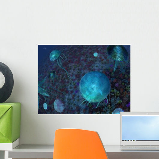 Swarm Jellyfish Swim Panthalassic Wall Decal Design 1