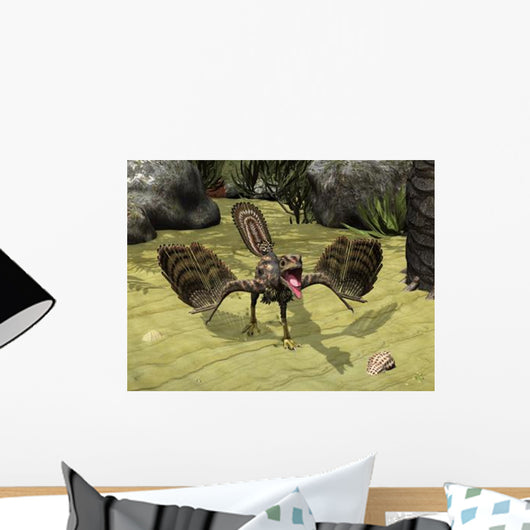 Archaeopteryx Depicted near Shore Wall Decal