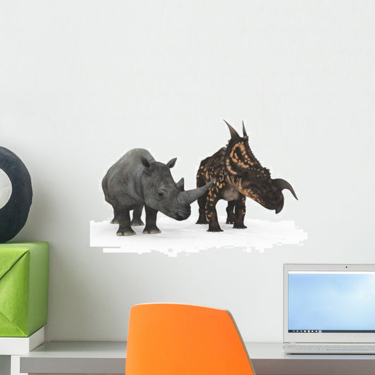 Adult Einiosaurus Compared to Wall Decal
