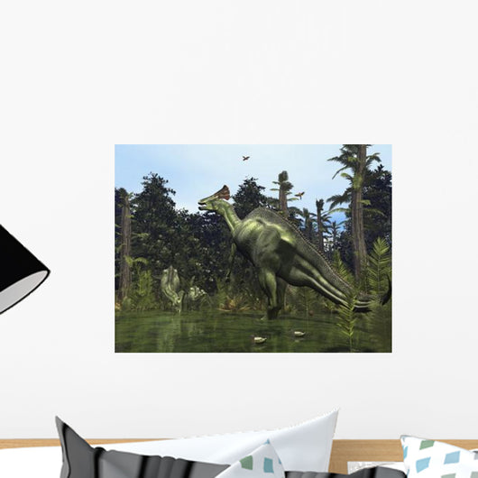 Lambeosaurus Rears onto Its Wall Decal
